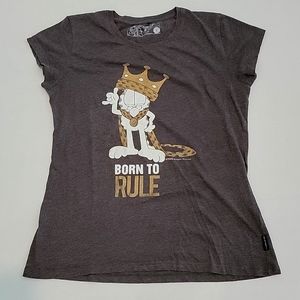 Garfield Graphic Tee Women's XL Born to Rule Vintage 80s Odie